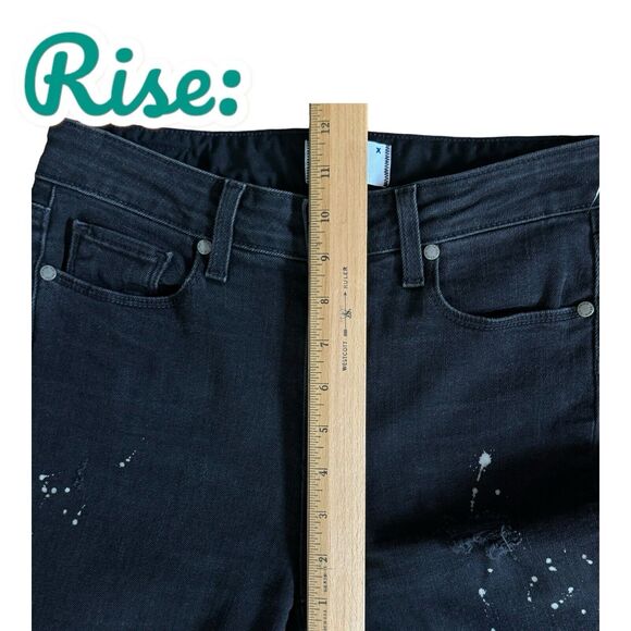 Paige Jeans Womens 27 Hoxton Straight Ankle Distressed Grunge Goth Alt Edgy Rave - Picture 10 of 16